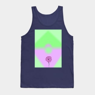 Purple/Pink and Green Rose Aesthetic Tank Top